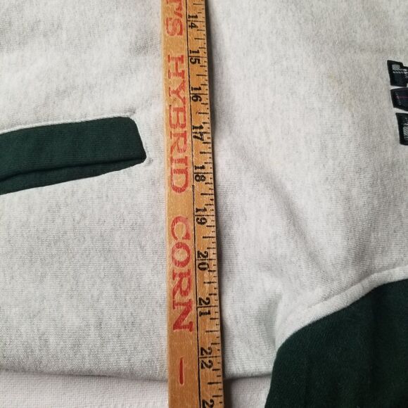 VTG 90s Disney Mickey & Co Jacket Green Gray Varsity Letterman Snap Button Large - Picture 11 of 16